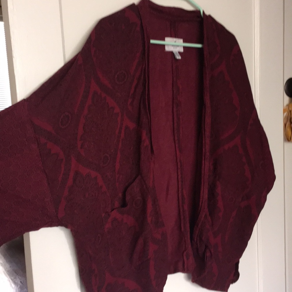 Maroon Mandala Boho Cardigan